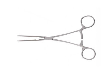 Cooley Pediatric Patent Ductus Clamps 7 1/4" (18.5 cm) Curved, calibrated jaw, straight shanks, 354804