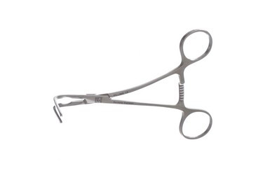 Cooley Pediatric Multipurpose Clamps 5 3/4" (14.5 cm) 90 degree angled, calibrated 1-1/2" (4 cm) jaw, 354807