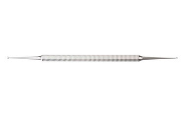 Curette Excavators, Double-Ended 5 1/2" (14.0 cm) length Tip A: 1.5 mm (0.15 cm), Tip B: 2.0 mm (0.2 cm), KM69488