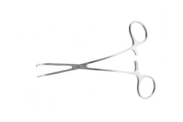Derra Partial Occlusion Clamps 4 3/4" (12.0 cm) Medium, curved handle, 22 mm jaw, 354472