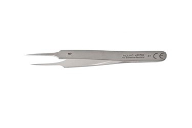 Jeweler's Forceps 4 1/4" (10.8 cm) #4. Smooth jaws. Flat handle., 425730