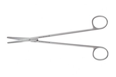 Metzenbaum Scissors 8 1/8" (20.5 cm) Curved Stainless Blunt Points, KMedic Pattern, Satin Finish, KM34474