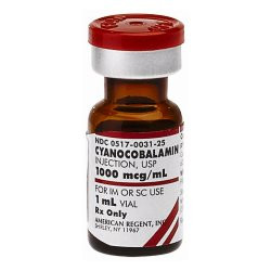 Cyanocobalamin 1,000 mcg / mL Injection 1 mL, 25/Box