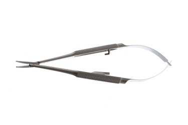 Opthalmic Barraquer Delicate Needle Holders 5 1/2" (14.0 cm) Stainless Steel Straight, smooth jaws. With lock, KM44133