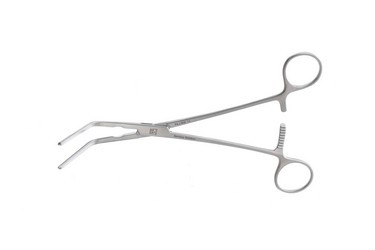 Schumaker Angular Aorta Clamps 8 1/2" (21.5 cm) Standard model, jaws 1-1/8" (5.5 cm) past angle, 353860