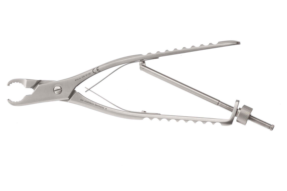 Ulrich Self-Retaining Bone Holding Forceps, Angled With Swivel Jaw 11" (28.0 cm), KM47118