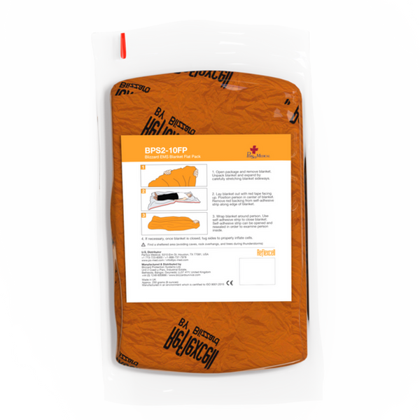 Blizzard EMS Blanket - Orange; Flat Pack (25/case), BPS2-10FP