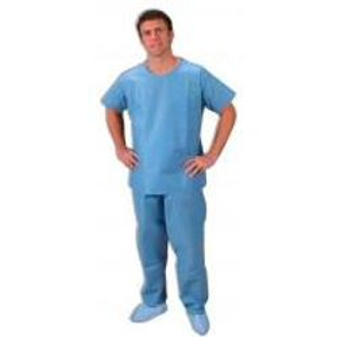 SofWear Scrub Pants, Spandex Waist, 1 Pocket, Blue, 2X-Large, 30/cs