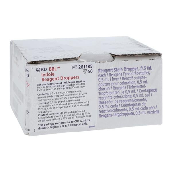 BD BBL Indole Diagnostic Reagent and Stain Droppers, 50/Bx