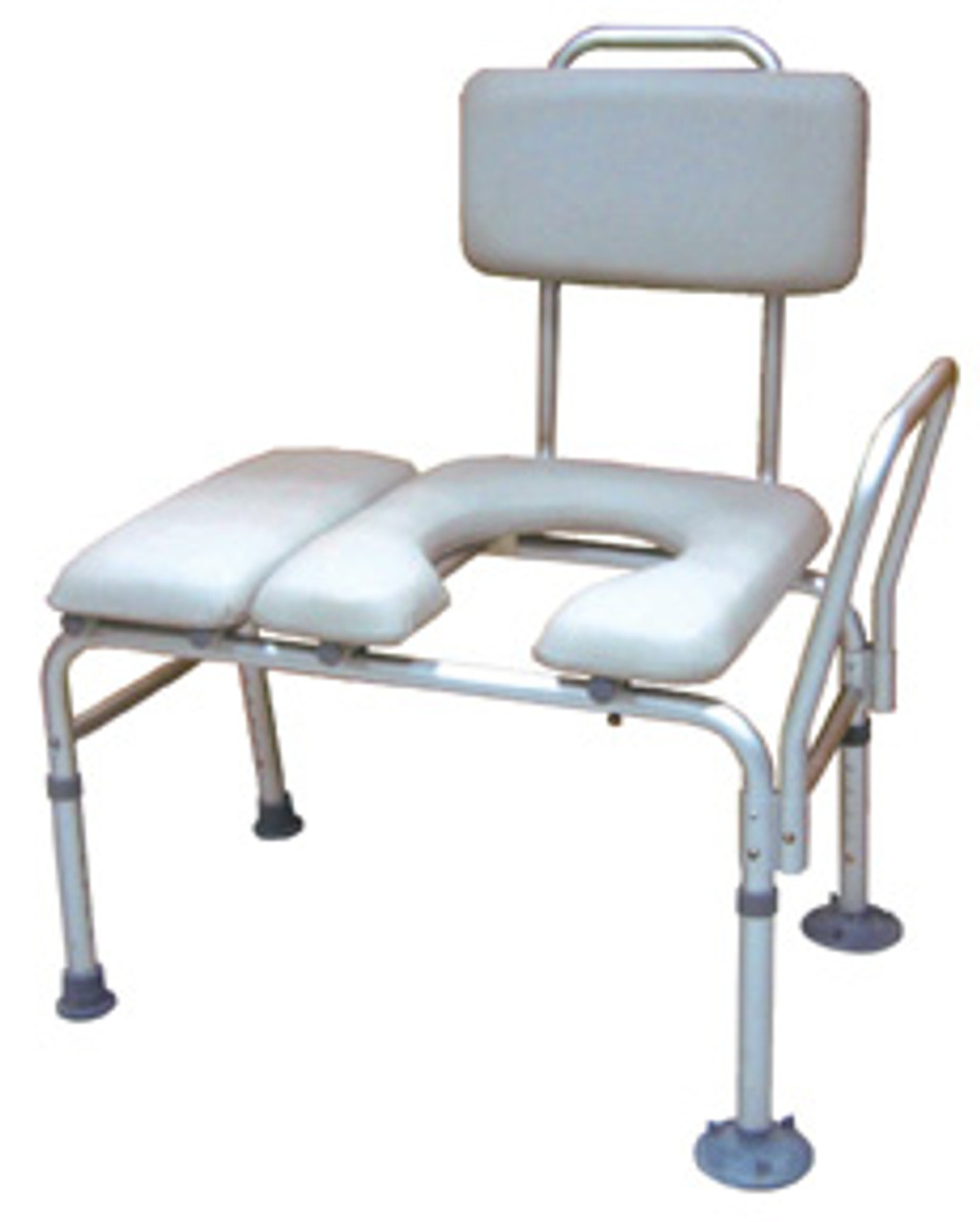 Drive Padded Seat Transfer Bench with Commode Opening Medex Supply