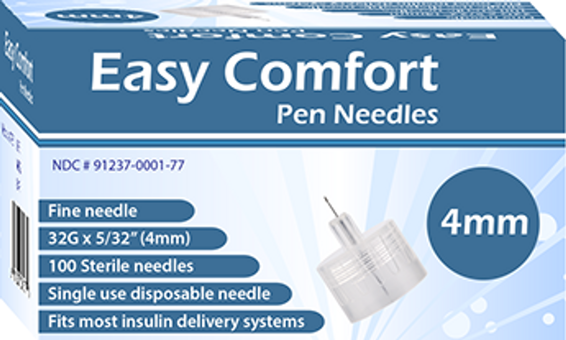 Box Of Easy Comfort Insulin Pen Needles