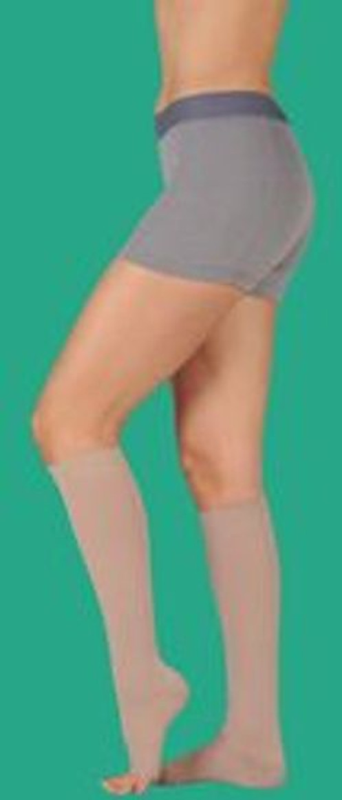 Juzo Knee High Stockings, Open Toe, 20-30, Size 3, Regular, Beige, Pair