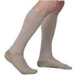 Juzo Soft Ribbed Silver Sole Men's Knee High Compression Stockings, Size 3 Regular, Black, Pair