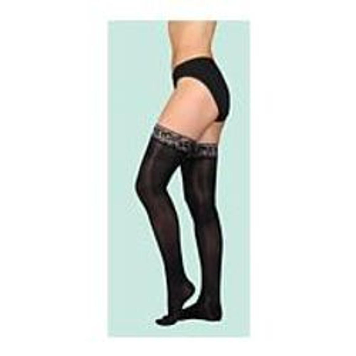 Juzo Naturally Sheer Thigh High Compression Stockings with Silicone Border, Size 1 Short, Pair