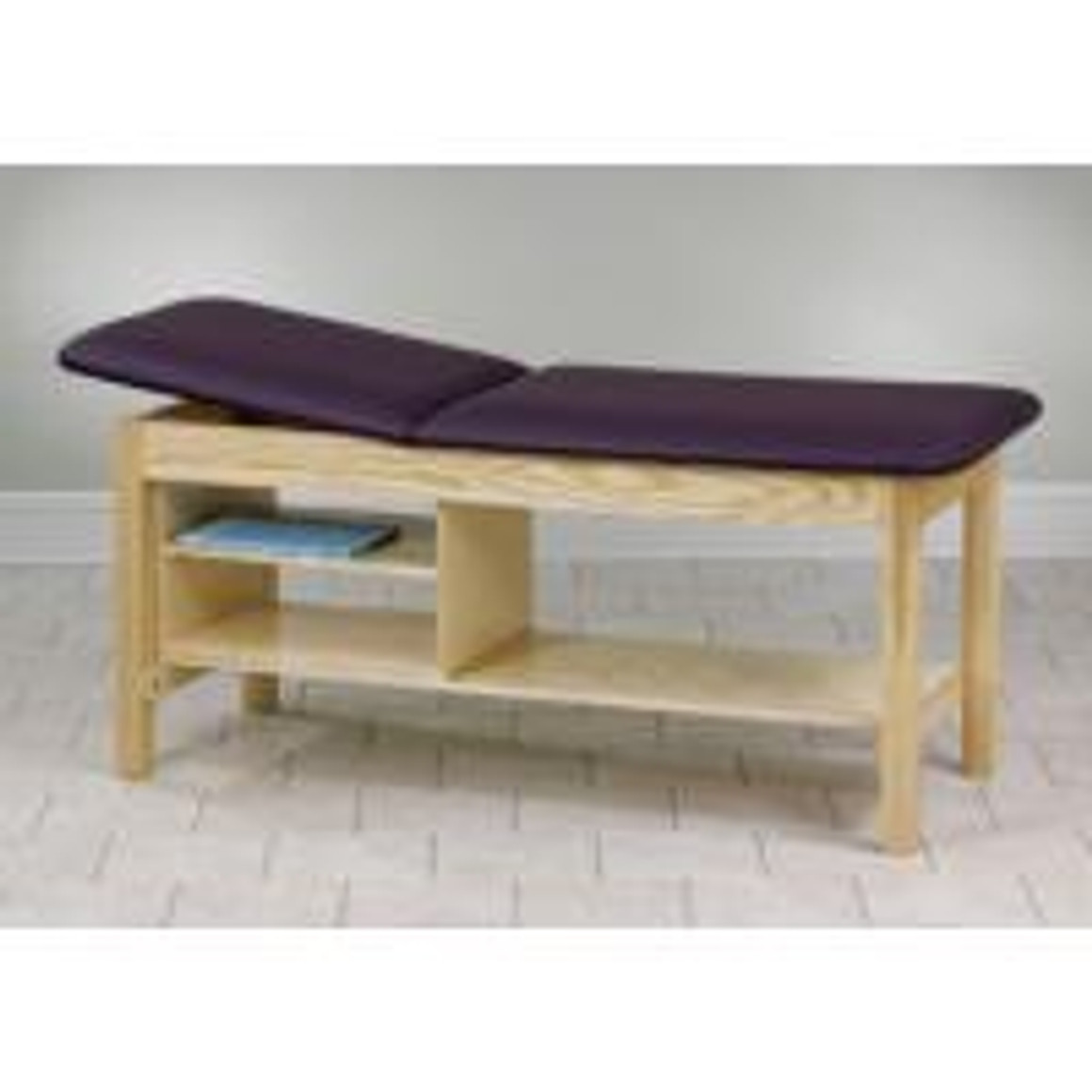 Clinton Classic Series Straight Line Treatment Table with Shelving Unit, 27" Wide, Aubergine