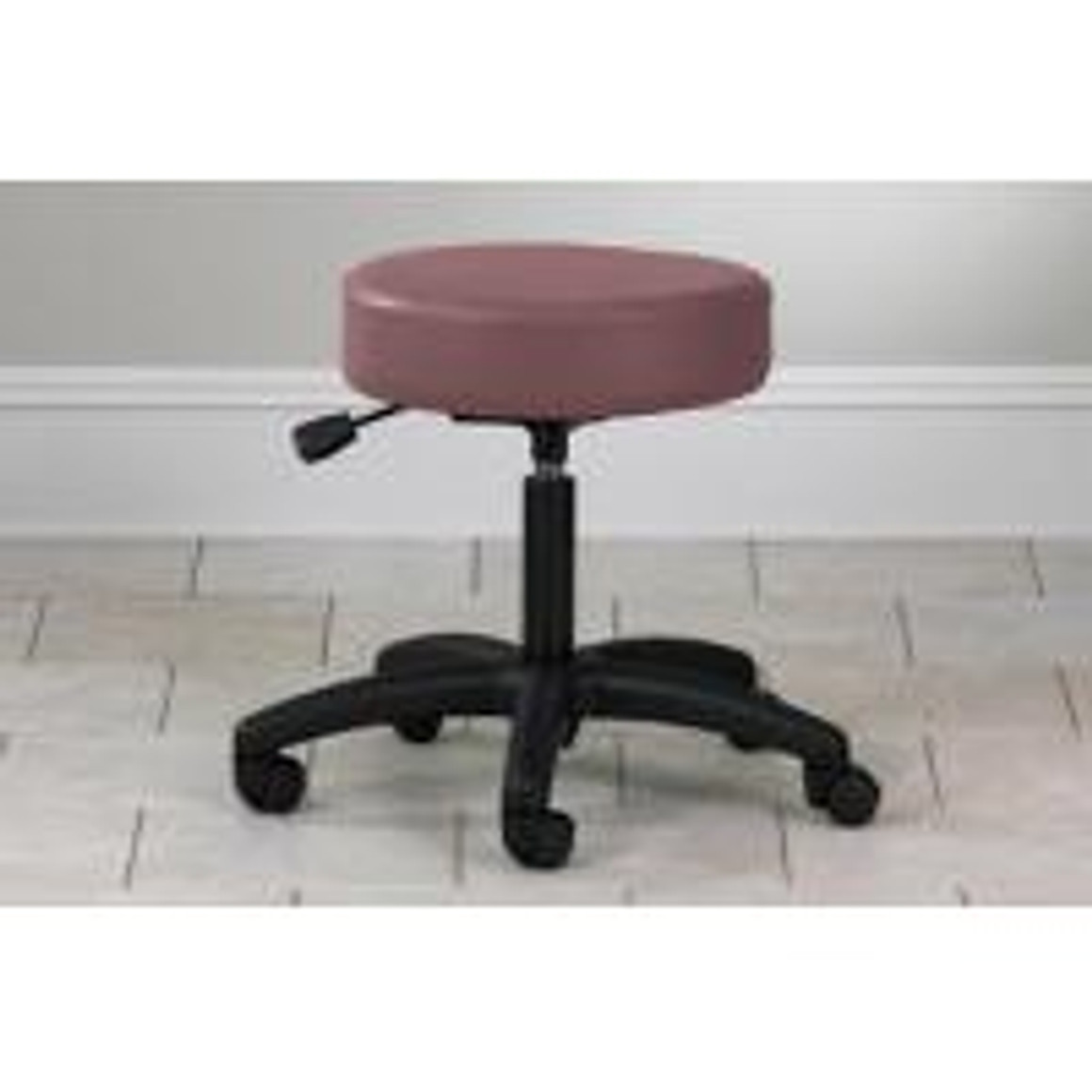 Clinton Value Series 5-Leg Pneumatic Stool, Nylon Base, Burgundy