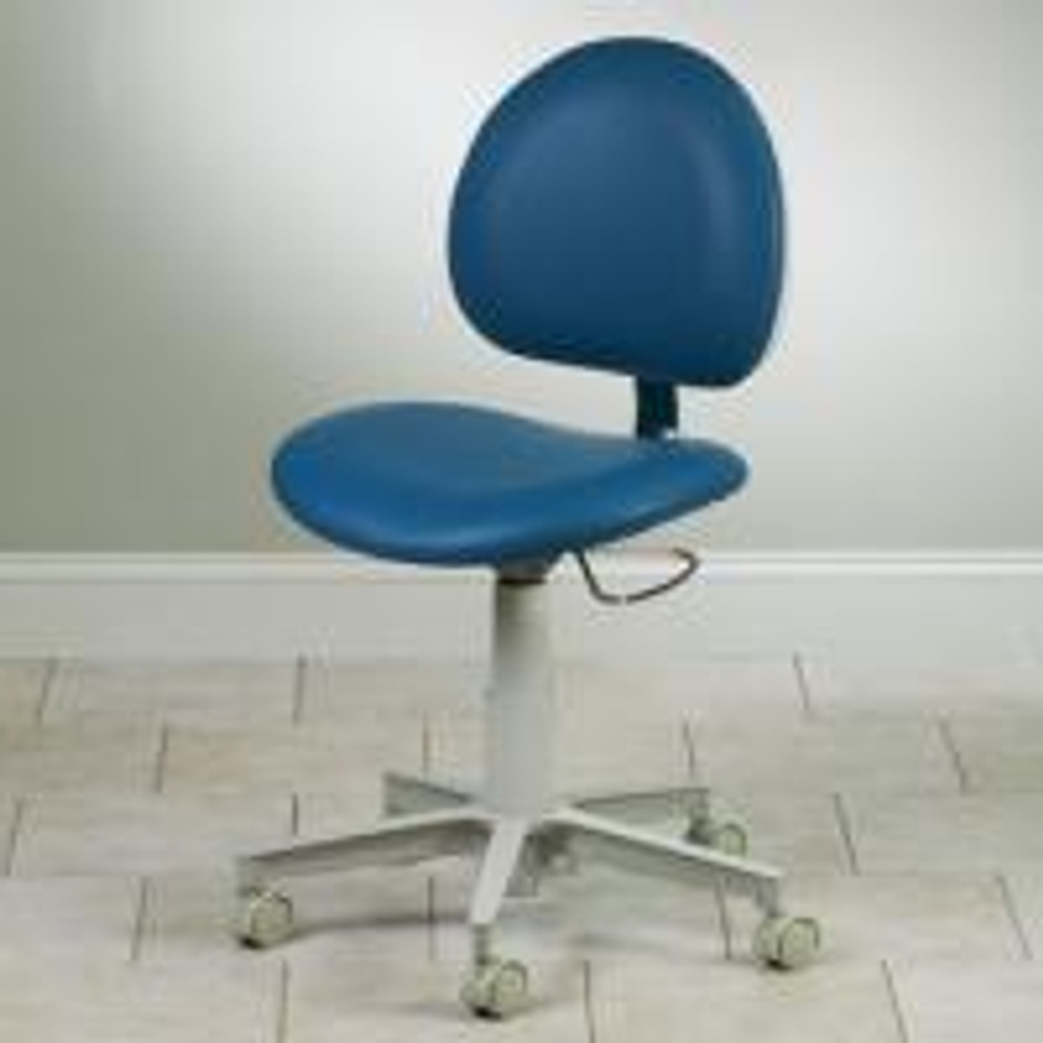 Clinton Premium Series 5-Leg Pneumatic Stool with Contour Seat & D-Shaped Backrest, Yellow