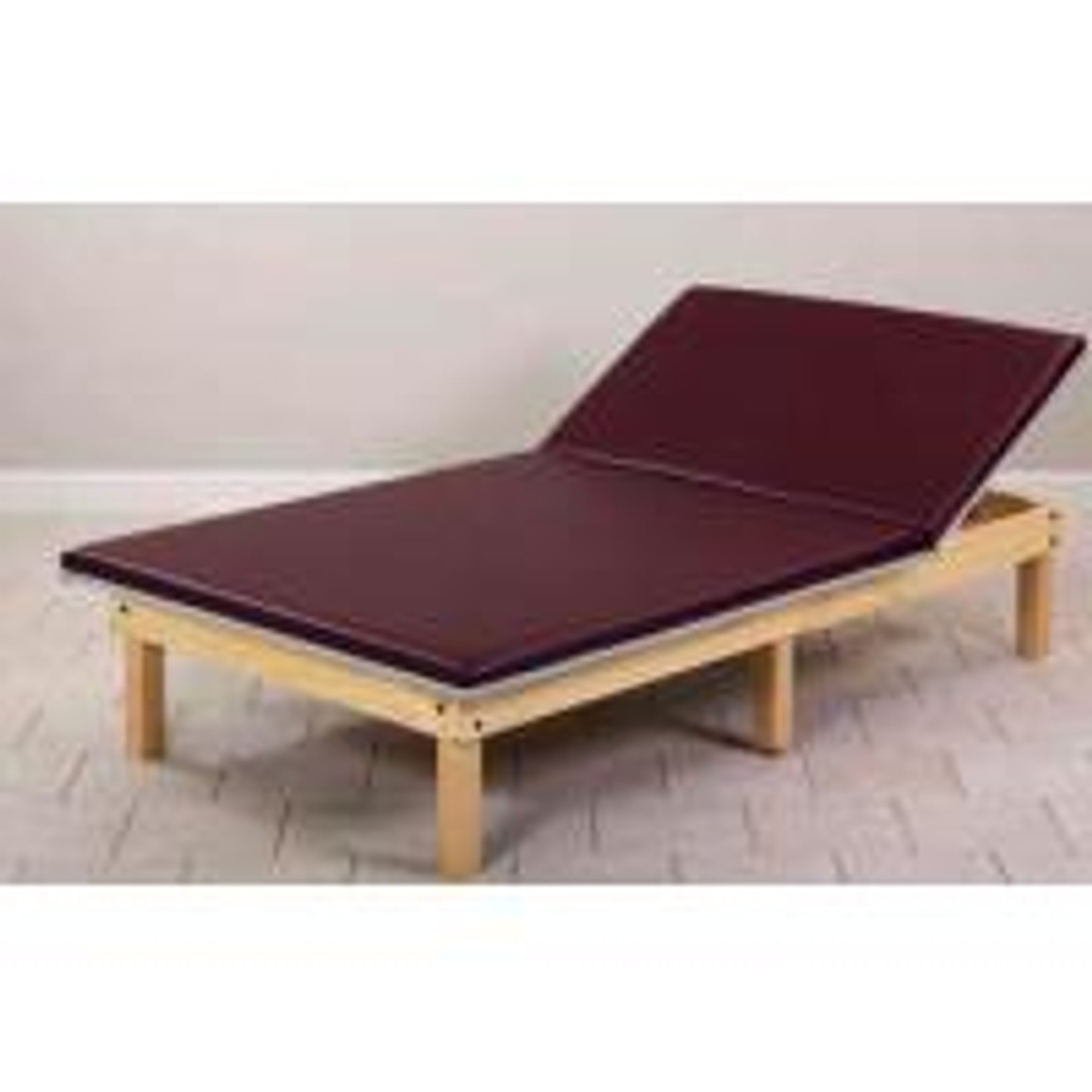 Clinton Classic Wood Upholstered Mat Platform with Adjustable Backrest, 4&#39; x 7&#39;, Burgund