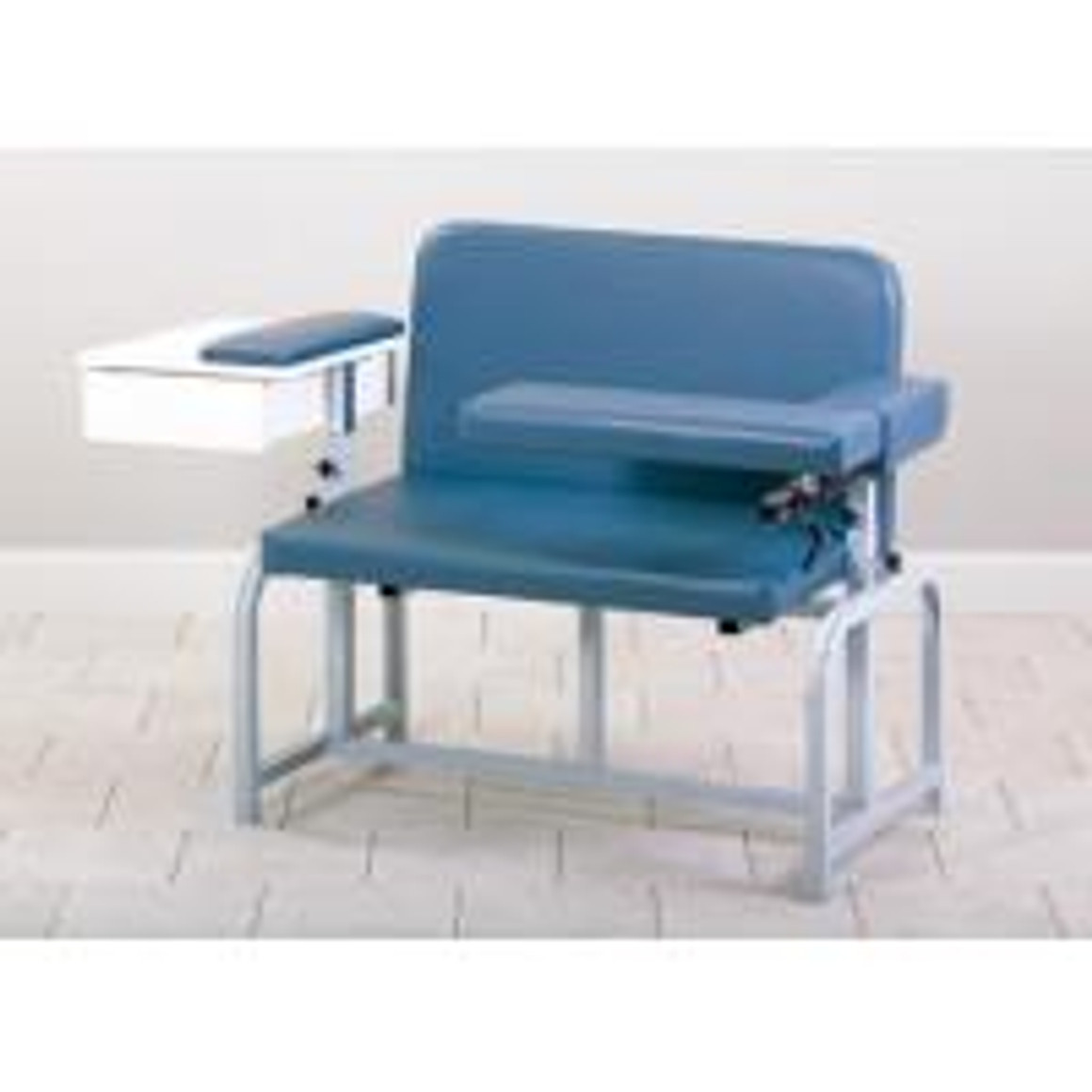 Clinton Bariatric Blood Drawing Chair with Drawer and Flip-Arm, Gunmetal