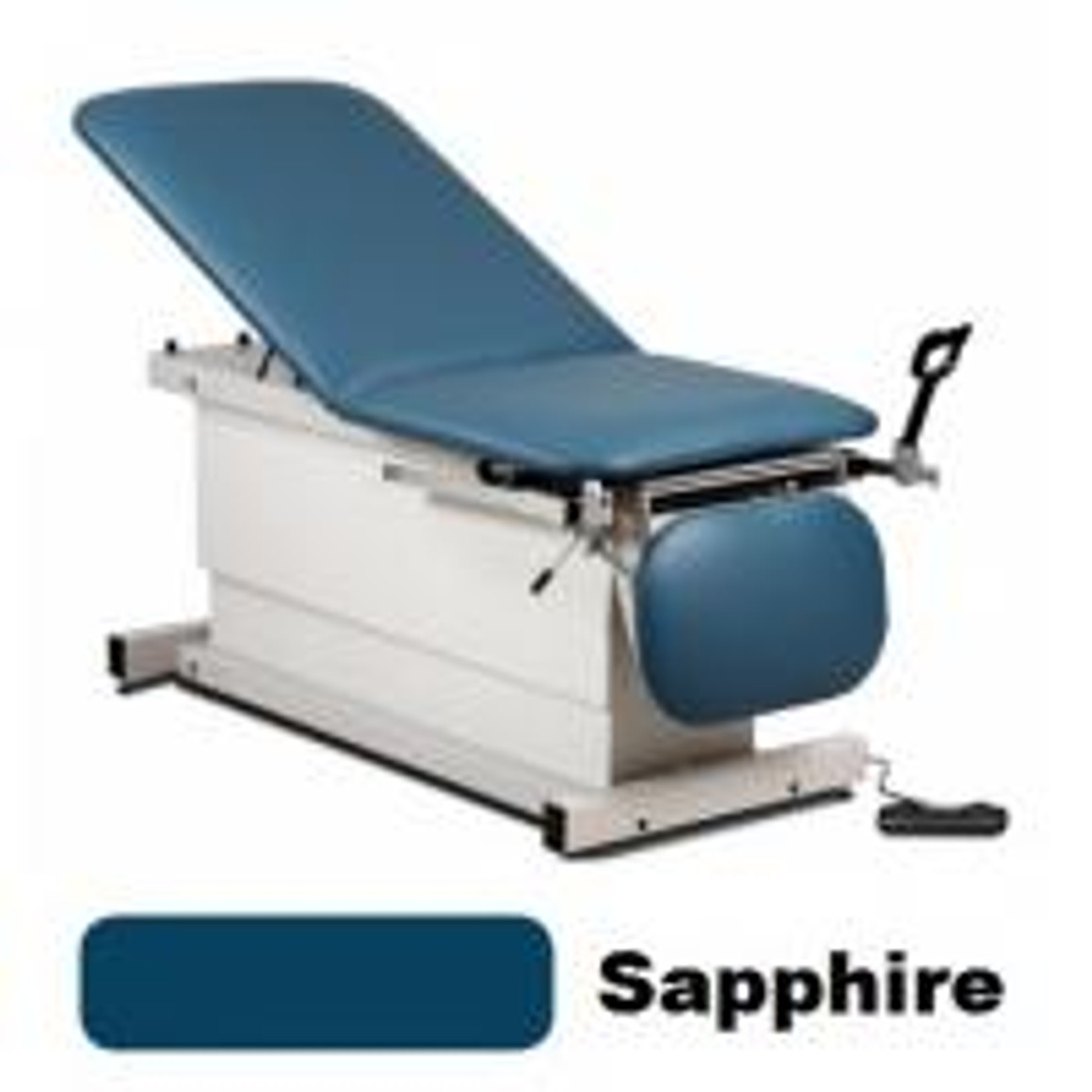 Clinton Shrouded Power Table with Stirrups, Adjustable Backrest & Drop Section, Sapphire