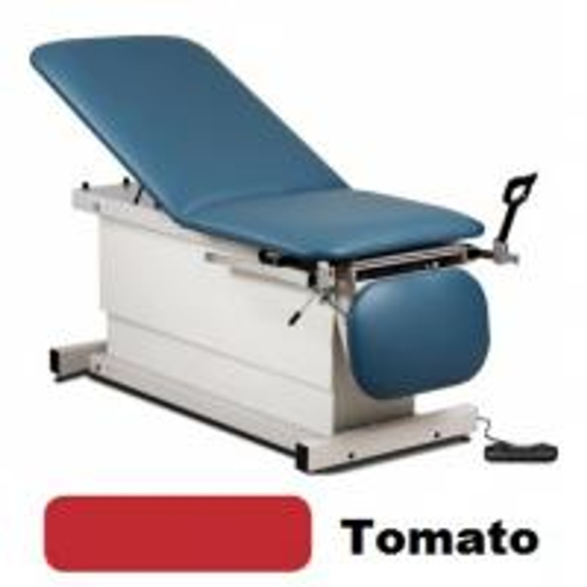 Clinton Shrouded Power Table with Stirrups, Adjustable Backrest & Drop Section, Tomato
