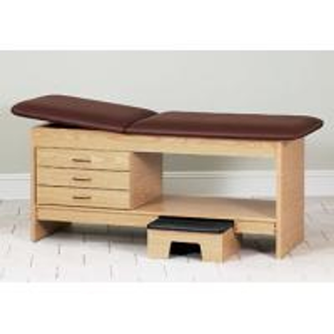 Clinton Styleline Laminate Treatment Table with Stool, 27" Wide, Aubergine