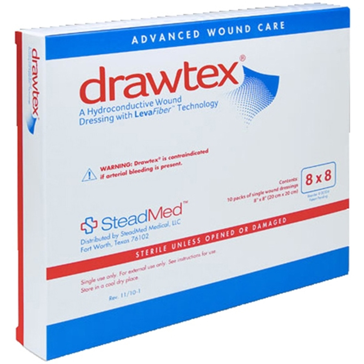 Drawtex® Hydroconductive Wound Dressing 8" x 8", With LevaFiber Technology