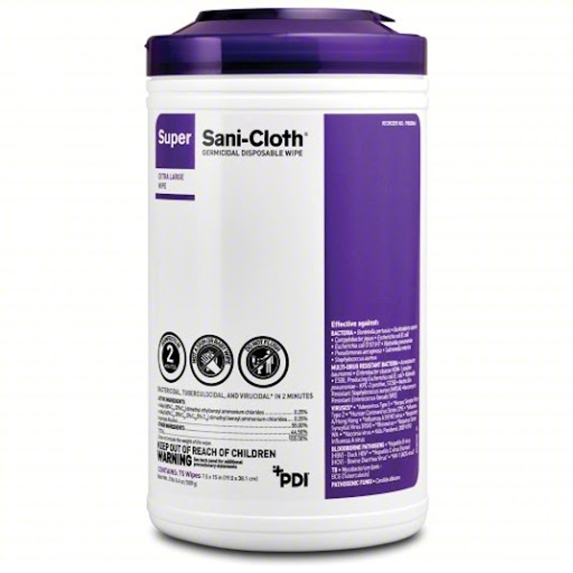 Super Sani-Cloth Germicidal Disinfectant Wipes X-Large 75 / canister