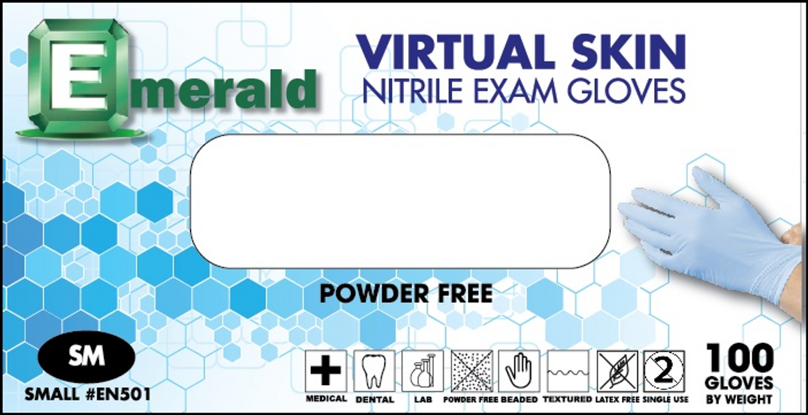 Virtual Skin exam , PF, NS, XL, Nitrile,  Exam GL, 4 Mil, BLue