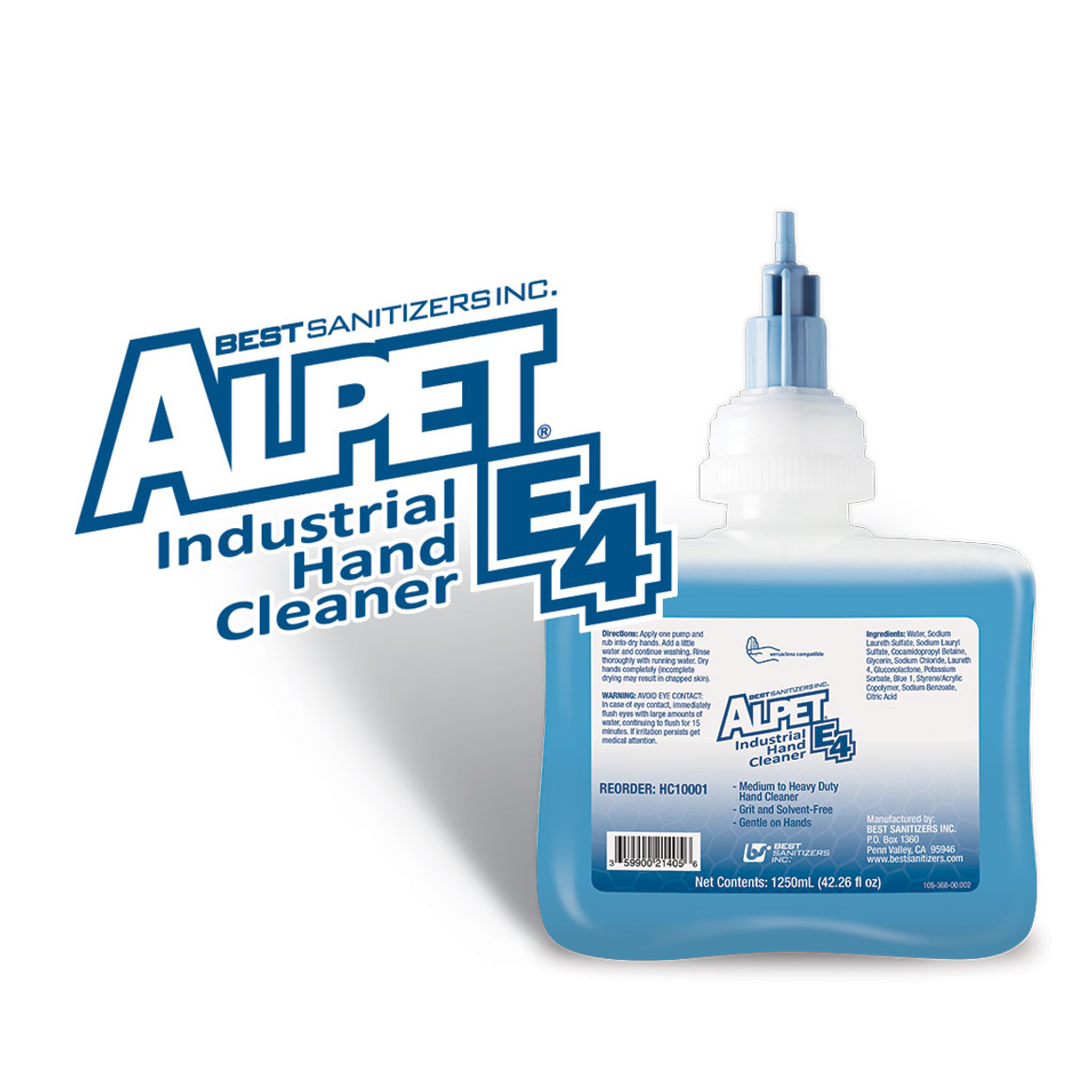 Alpet E4 Industrial Hand Cleaner 6 x 1.25 liter cartridges