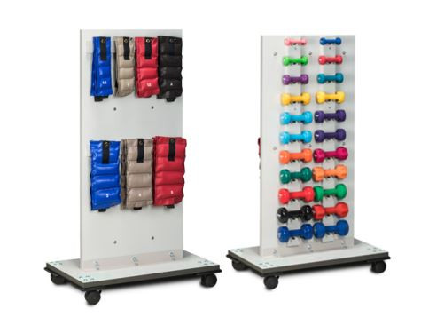 Mobile Cuff Weight and Dumbbell Rack, Maple