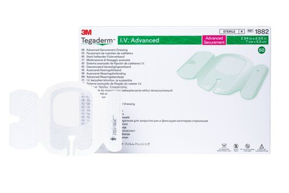 3M Tegaderm I.V. Advanced Securement Dressing - 2-3/4 in X 3-3/8 in