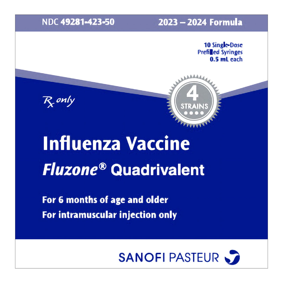 Fluzone Quadrivalent 2023 2024 Flu Vaccine 60 mcg / 0.5 mL 6+ months