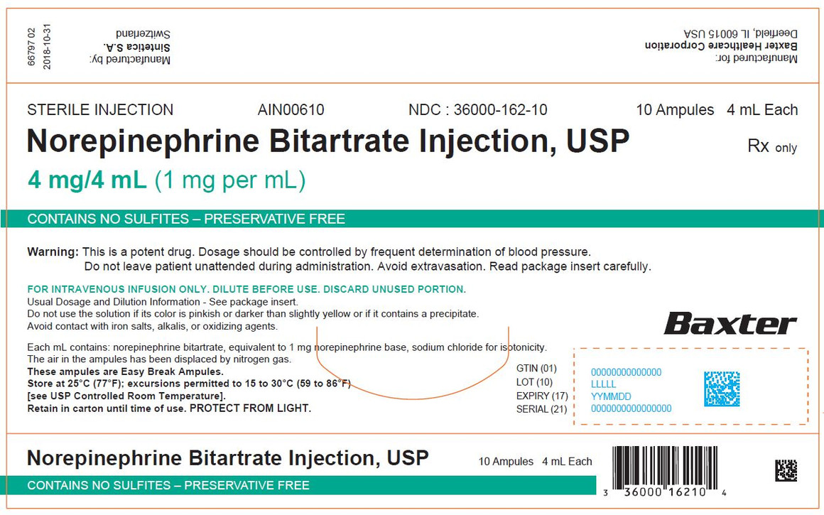 Norepinephrine Bitartrate Injection 1mg/mL Ampule 4mL