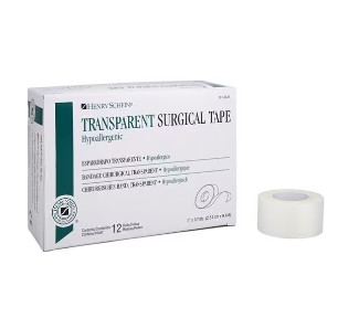 Tape Surgical Plastic 1"x10yd Adhesive Clear