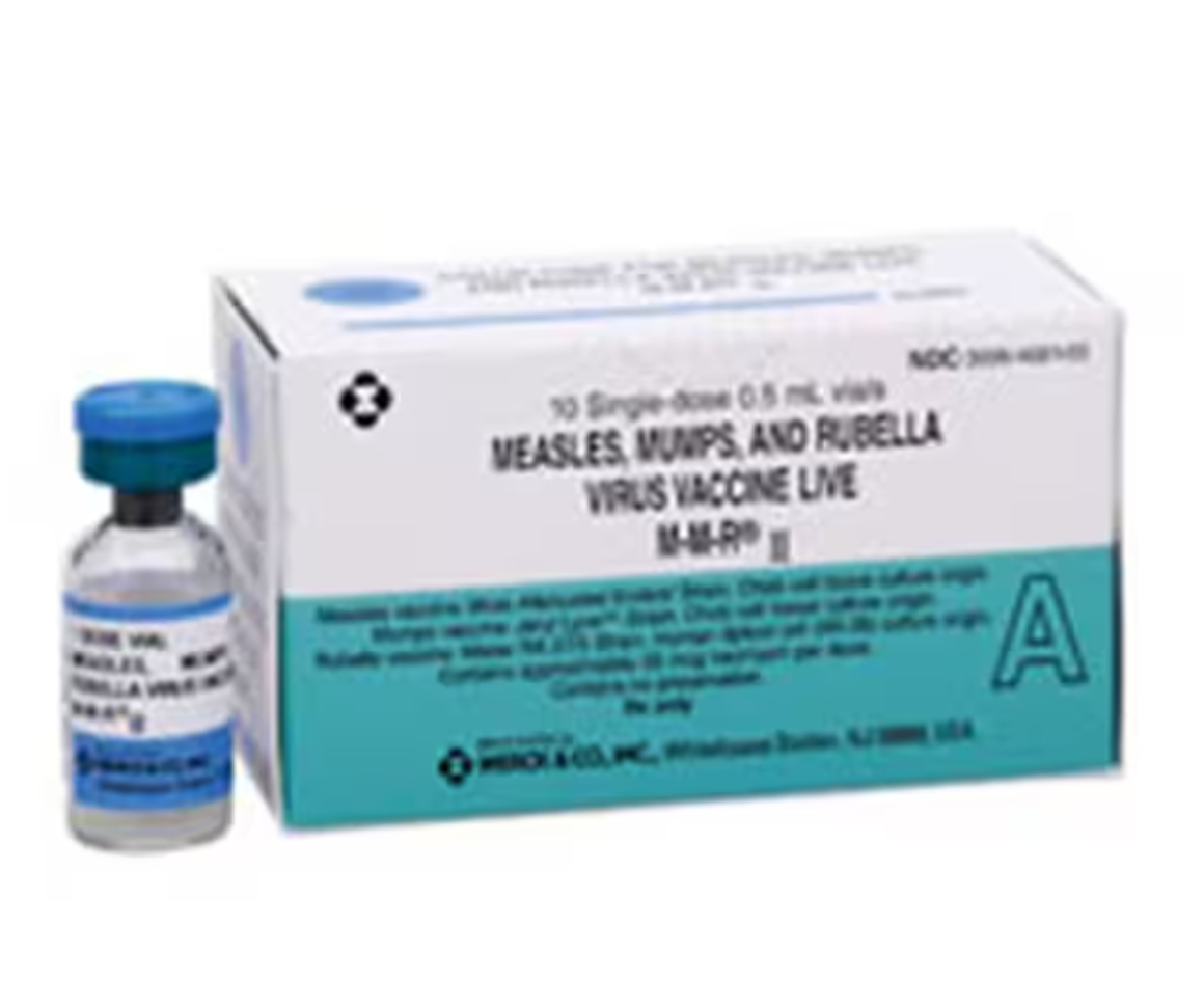 MMR II Measles Mumps Rubella Injectable 0.5mL Pwd Sol SDV 0.5mL 10/Pk