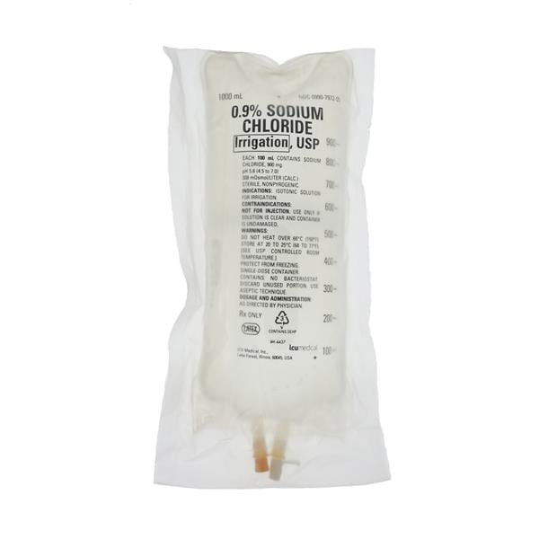 0.9% Sodium Chloride Irrigation, USP, 1000 mL, 12/Cs