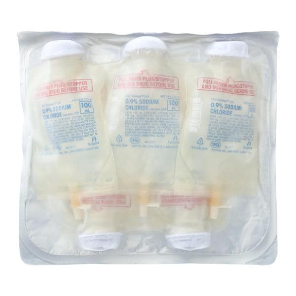 Injection Solution Bag 0.9% Sodium Chloride 100mL Ad-Vn Flx Cntnr 50/Ca