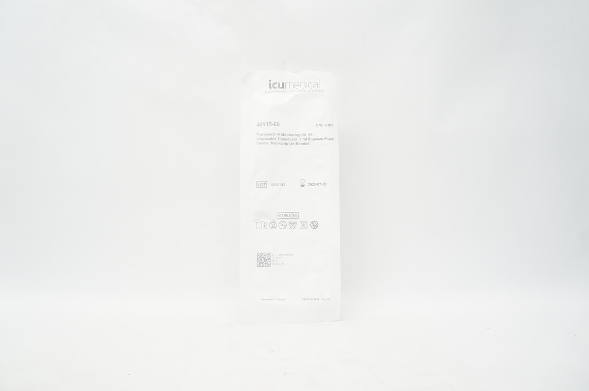 Transpac Iv Monitoring Kit, 84", Disposable Transducer, 3 Ml Squeeze Flush Device, Macrodrip Un-Bonded, 20/CS