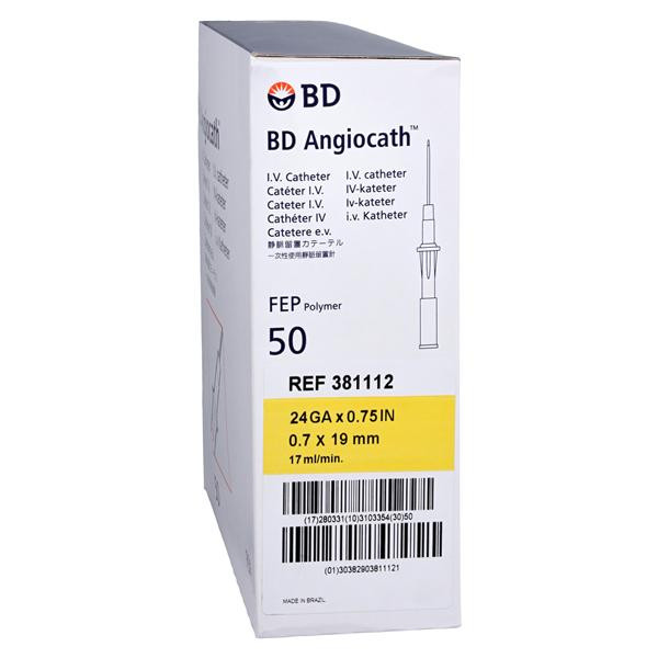 Angiocath Peripheral Venous Catheter 24 Gauge 3/4" Yellow