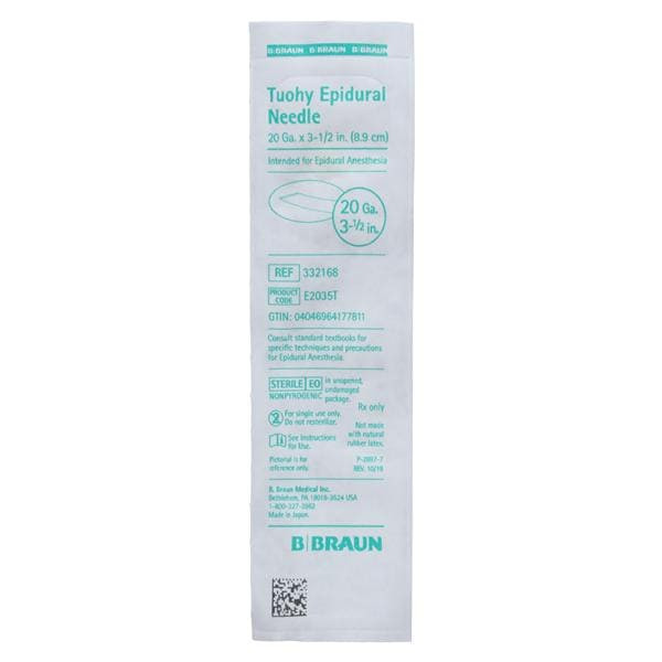 Epidural Needle Perifix 3-1/2 Inch 20 Gauge Tuohy Style, 25/Case