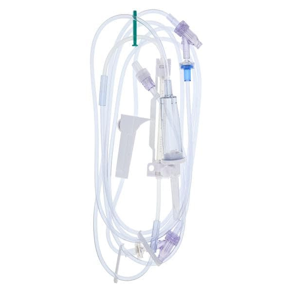 IV Pump Set Infusomat Space Pump 2 Ports 15 Drops / mL Drip Rate Without Filter 120 Inch Tubing Solution Without Flow Regulator 24/Ca