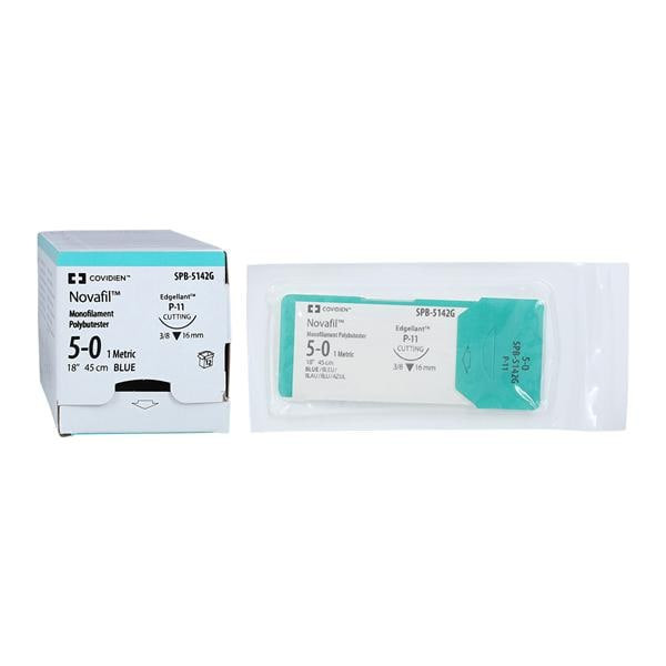 Novafil Suture 5-0 18" Polybutester Monofilament P-11 Blue 12/Case