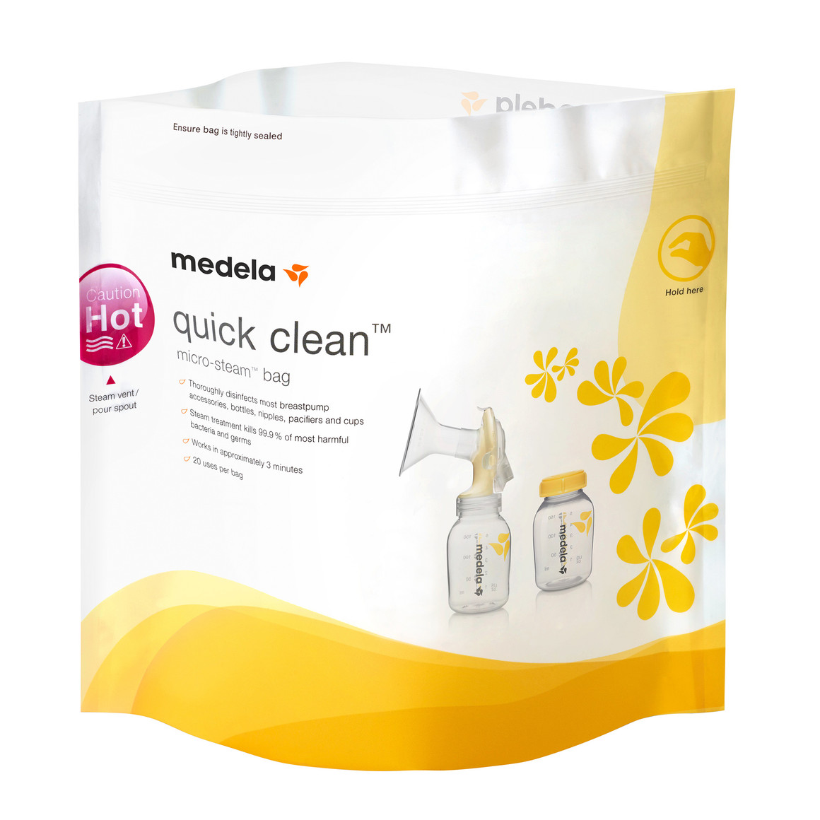 Medela Quick Clean Micro-Steam Bags, 5/Box, 12 Boxes/Case