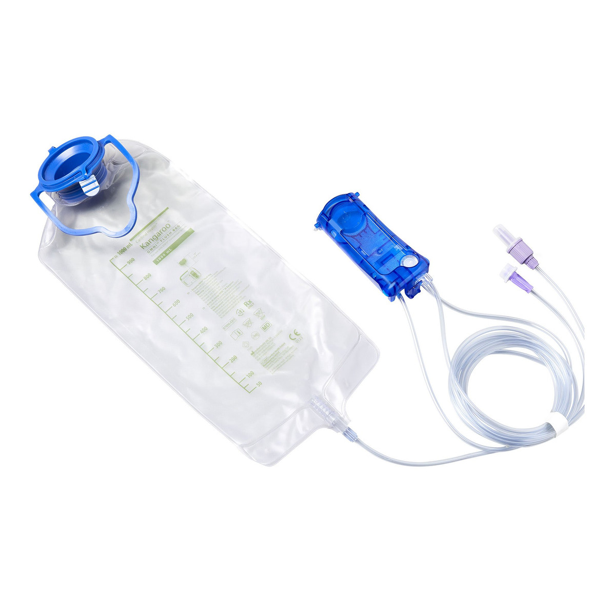 Enteral Feeding Pump Spike Set with Flush Bag Kangaroo OMNI ENPlus