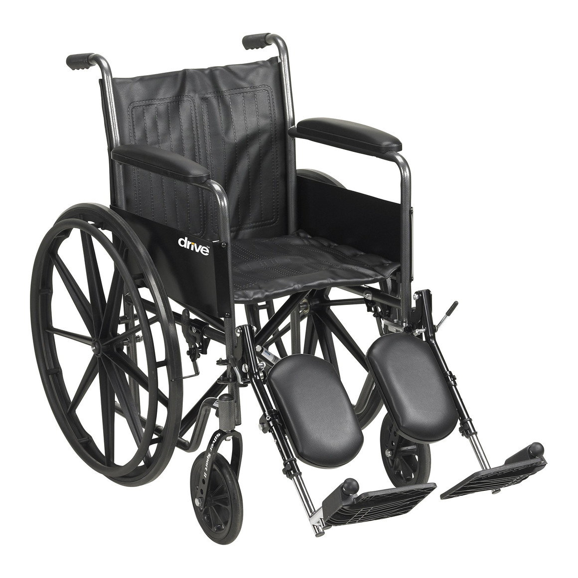Wheelchair McKesson Dual Axle Full Length Arm Swing-Away Elevating Legrest Black Upholstery 18 Inch Seat Width Adult 300 lbs. Weight Capacity