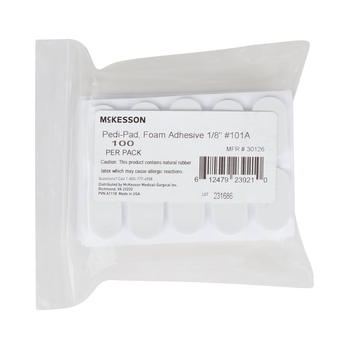 Protective Pad McKesson Pedi-Pad Size 101-A Adhesive Foot, 30126