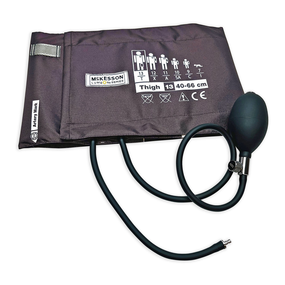 Reusable Blood Pressure Cuff and Bulb McKesson LUMEON™ 40 to 66 cm Leg Nylon Cuff Thigh Cuff