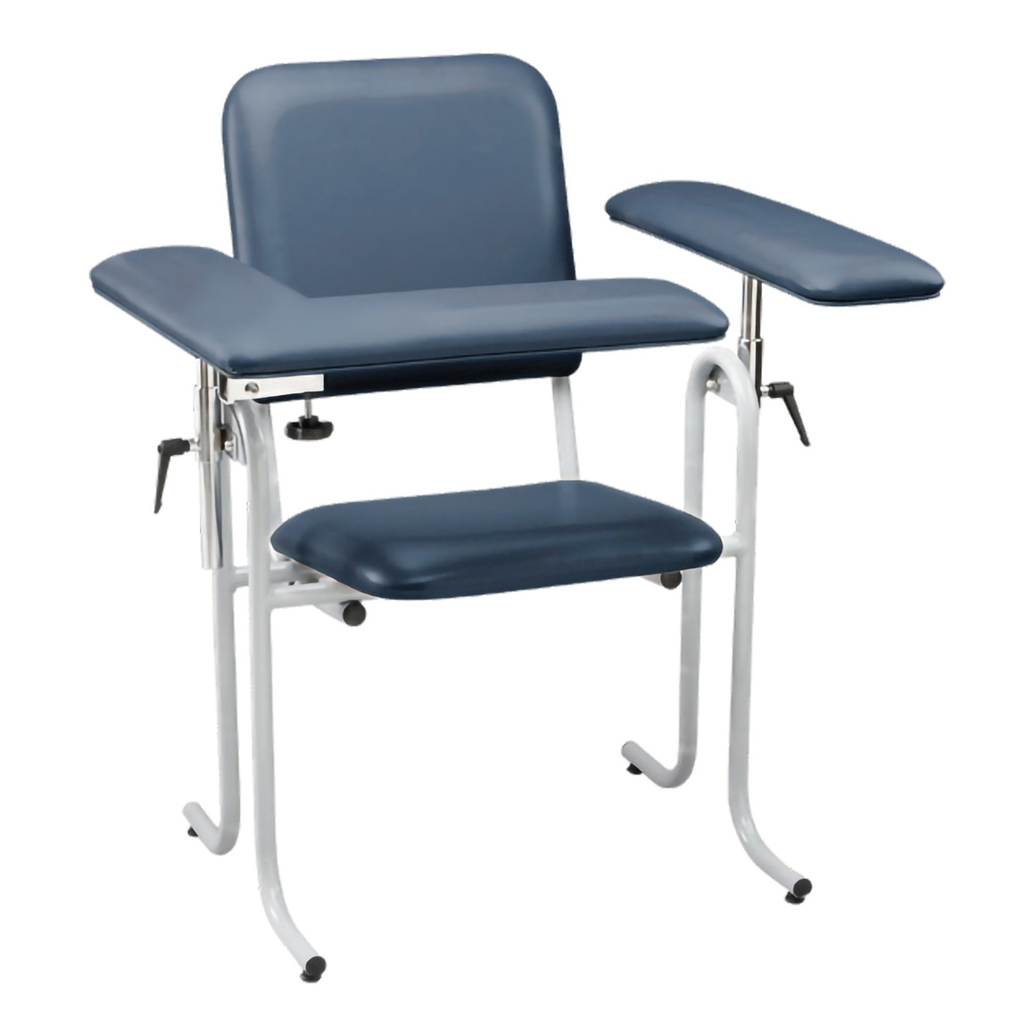 Blood Drawing Chair McKesson 1 Straight Arm / 1 Flip Up Arm Blue, 38 inch height, 34 inch width, 28 inch depth