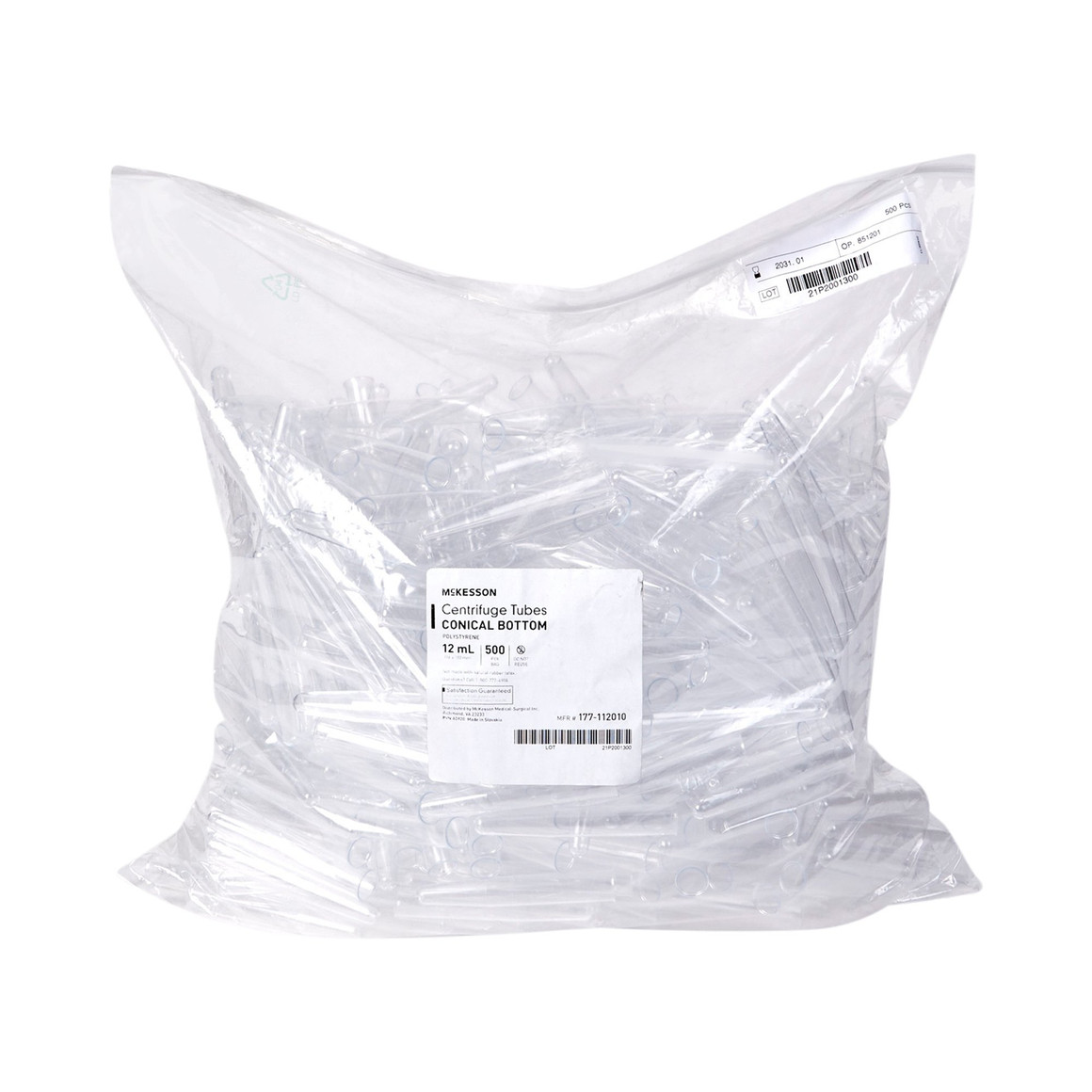 McKesson Centrifuge Tube Plain 12 mL Without Closure Polystyrene Tube